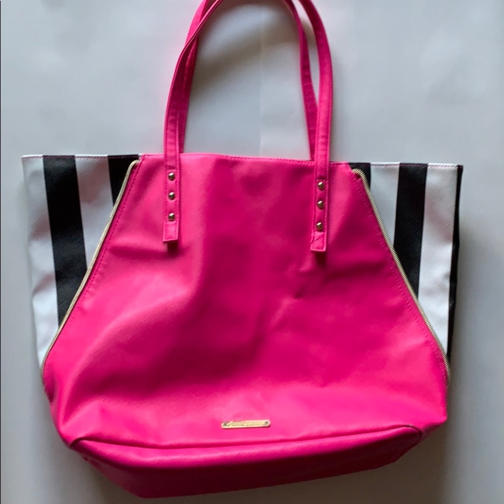 Juicy couture pink and striped tote